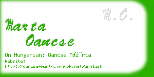 marta oancse business card